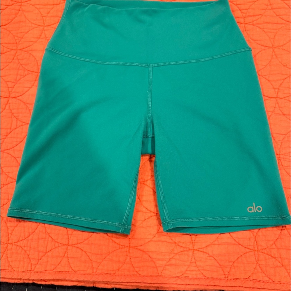 ALO Yoga Women's Teal Bike Shorts